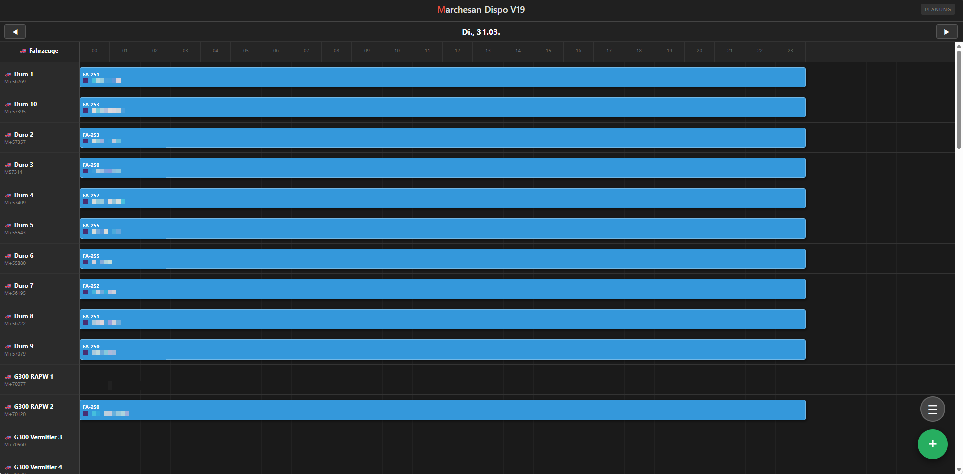 Dispo Planer – Bildschirmansicht der Disposition (Screenshot 1 von 3)